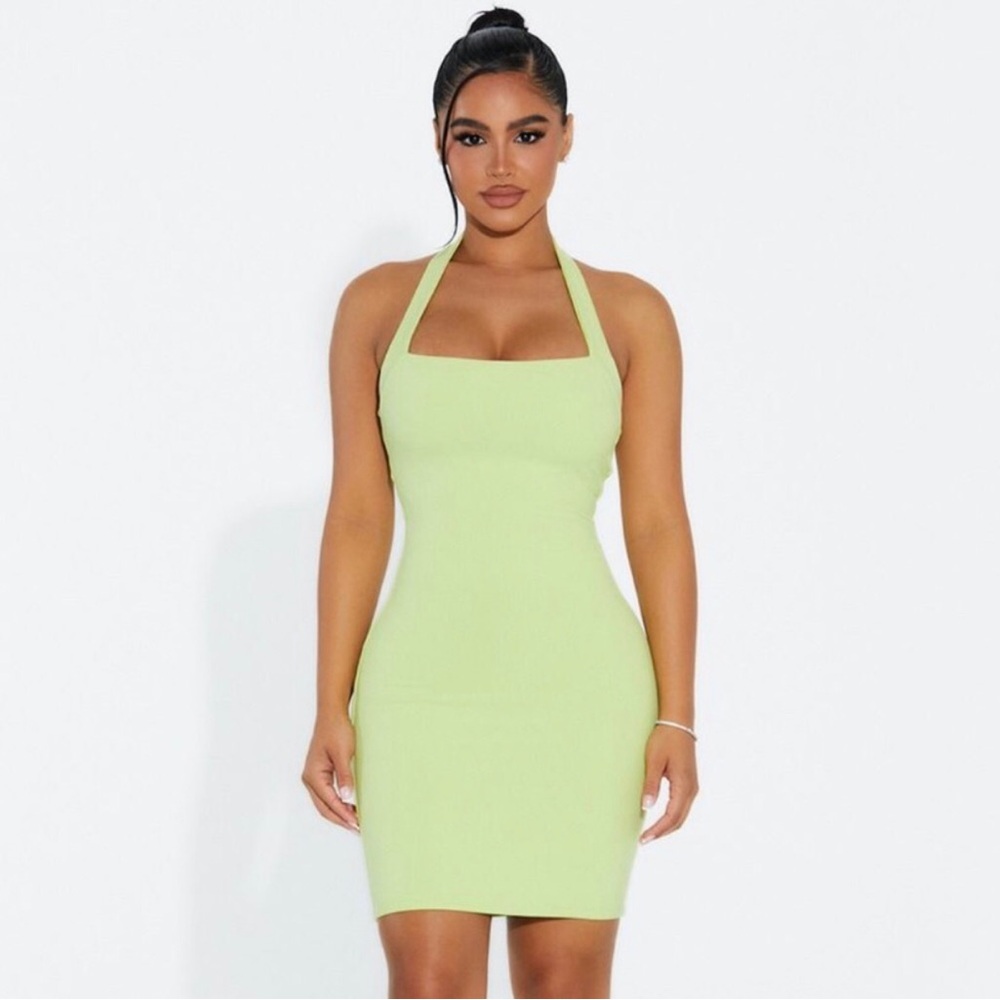 Naked Wardrobe Snatched Halter Mini Dress